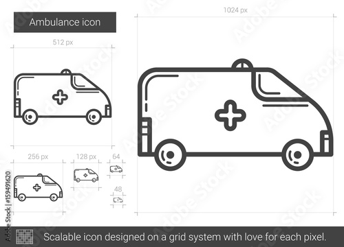 Ambulance line icon.