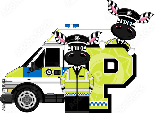 P is for Police - Zebra Policeman