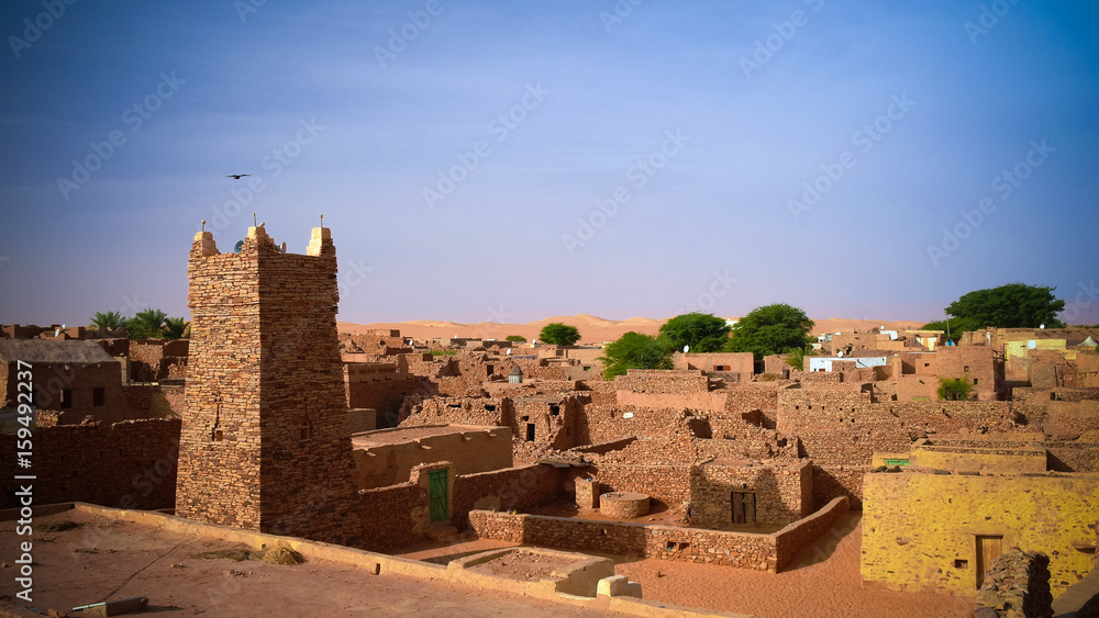 Chinguetti mosque , one of the symbols of Mauritania