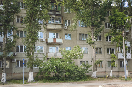 Five-storey panel residential building, Russia.