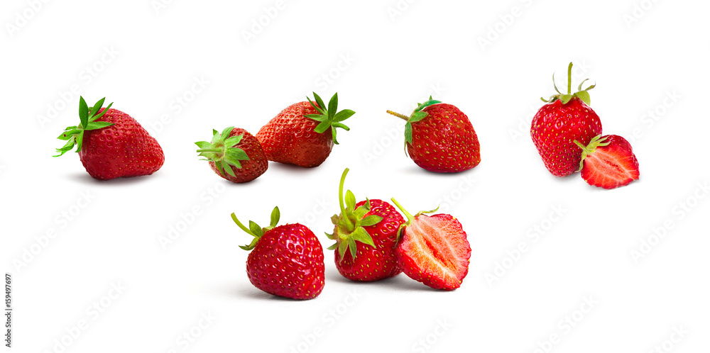 Set strawberry isolated on the white background Set strawberry isolated on the white background