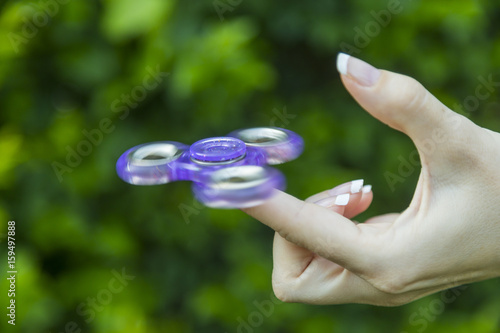 A fidget spinner popular toy for increased focus, stress relief.