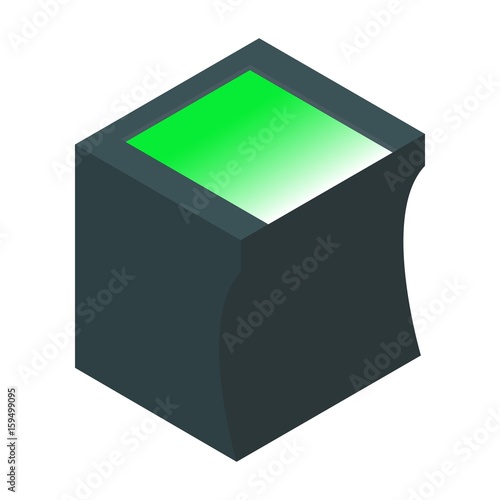 The fingerprint scanner. Isometric. Vector.