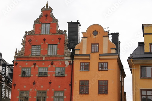 Canvas Print Farbenfrohe Häuser in Stockholm