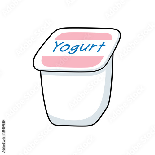 Yogurt in a plastic cup isolated.