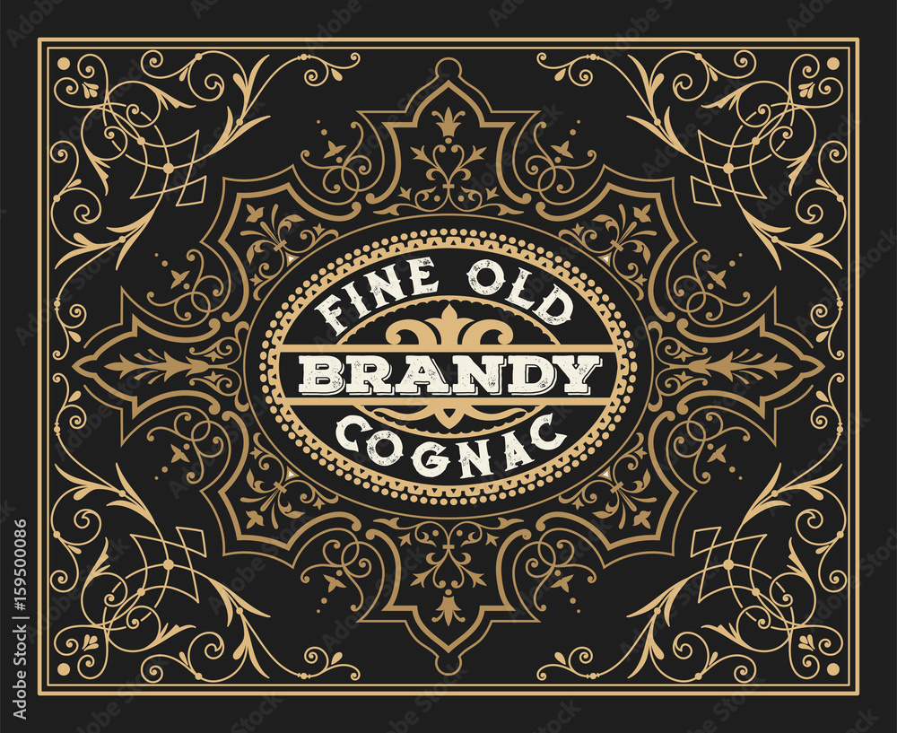Old label design for Brandy and Wine label, Restaurant banner, Beer label. Old label design for Brandy and Wine label, Restaurant banner, Beer label.