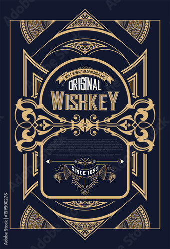 Retro whiskey label. Vector