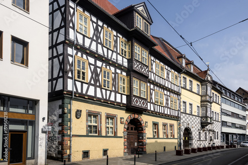 Germany, Thuringia, Erfurt, Haus zum Stockfisch: Front facade of City Museum