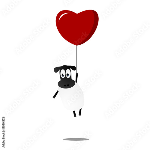 Hab dich lieb Schaf mit Herz