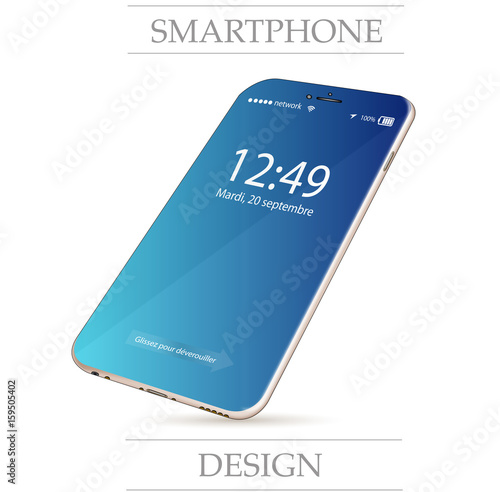 New high tech full screen smartphone blue 