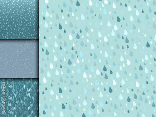 Seamless colorful rain drops pattern background vector water blue nature raindrop abstract illustration