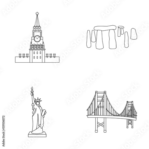 Building, interesting, place, coliseum .Countries country set collection icons in outline style vector symbol stock illustration web.