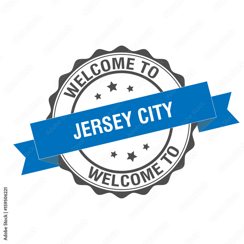 Fototapeta premium Welcome to Jersey City stamp illustration