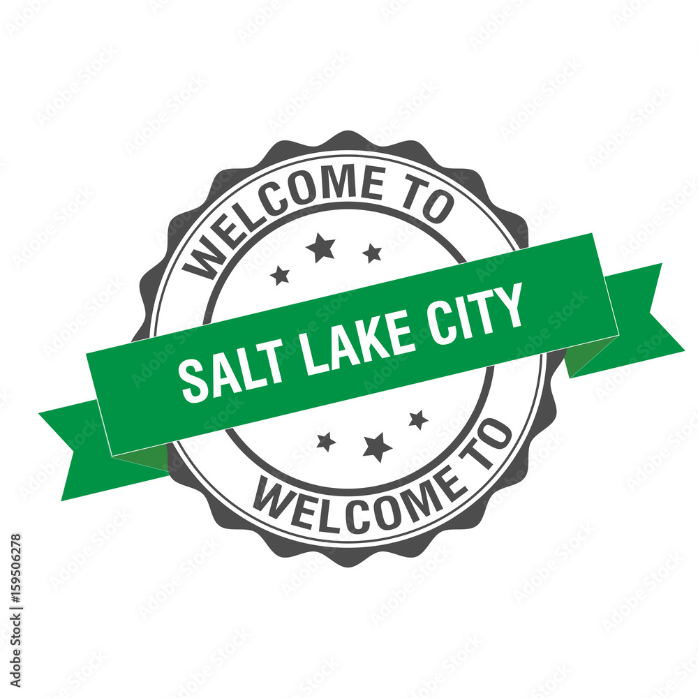 Fototapeta premium Welcome to Salt Lake City stamp illustration