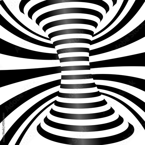 Vector op art pattern. Optical illusion abstract background.