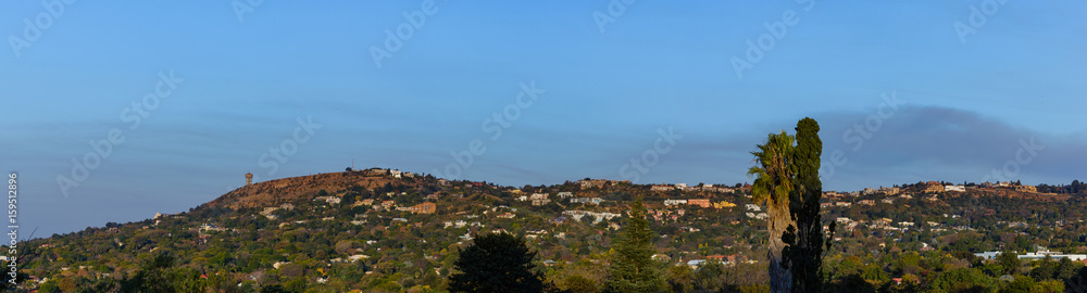 Wide Panorama Reservoir on Northcliff Johannesburg against clear sky