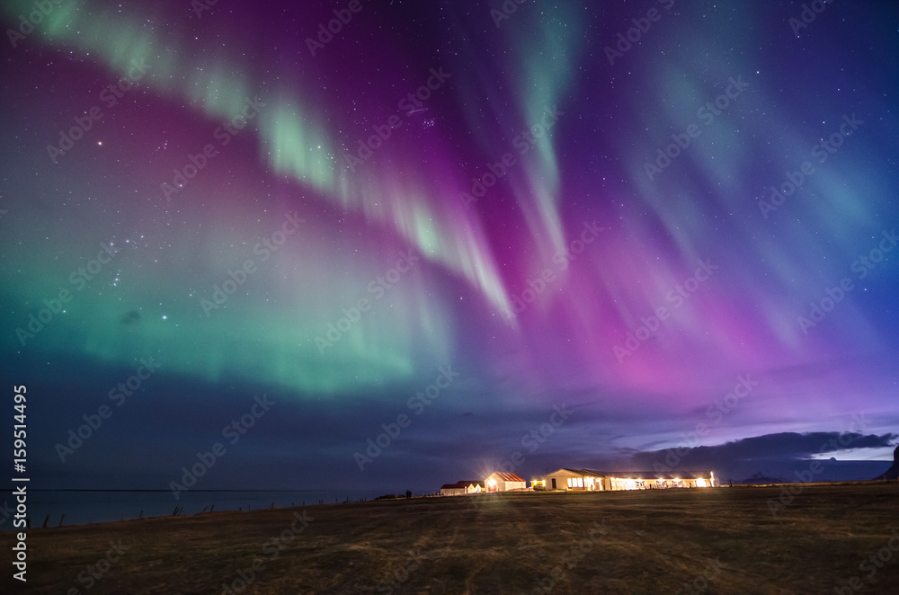 colorful northern lights 