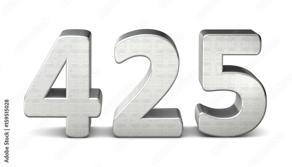 425 zahl silber 3d number silver struktur 425 zahl silber 3d number silver struktur