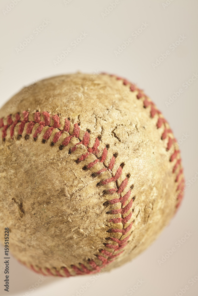 an old, worn, American, baseball an old, worn, American, baseball
