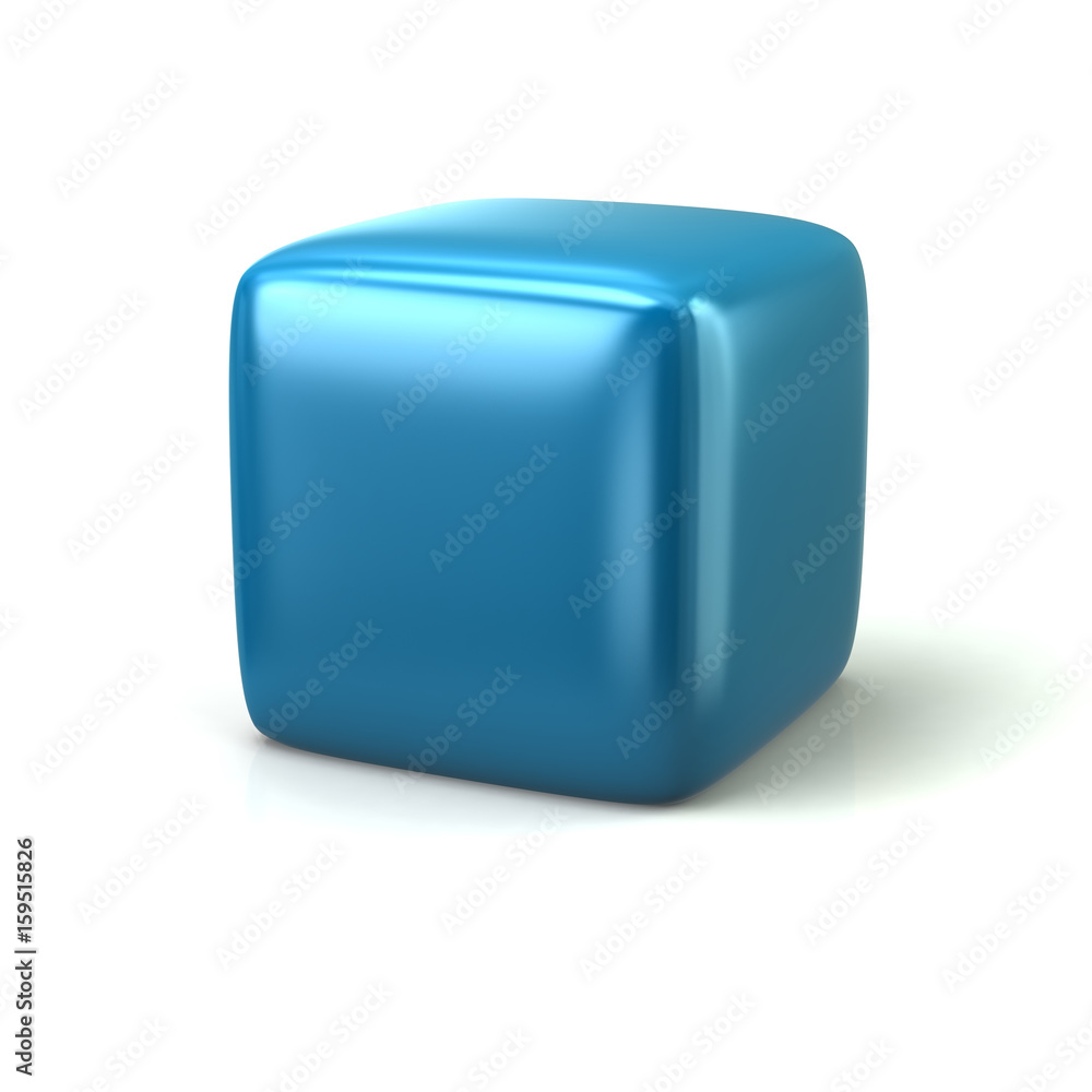 Blank blue cube 3d illustration on white background Blank blue cube 3d illustration on white background