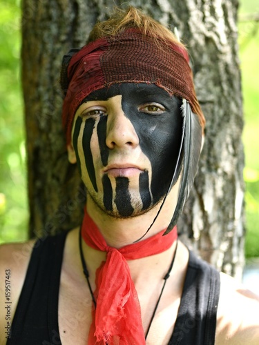 Man wearing facepaint