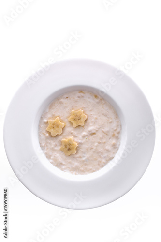 Natural baby food: multi-grain cereal with banana