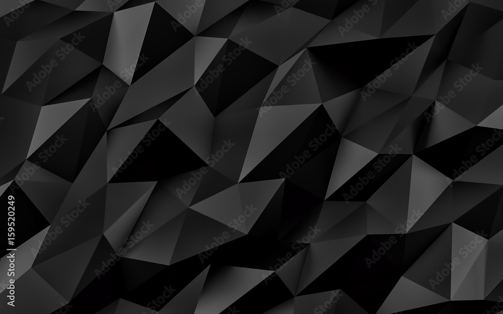 Naklejka premium Abstrakcjonistyczny czarny geometryczny tło. Złota tekstura z cieniem. Renderowanie 3D