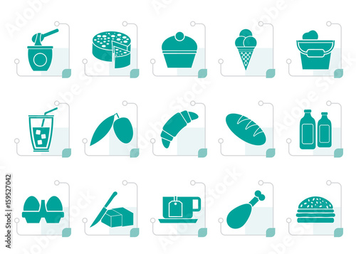Stylized Dairy Products - Food and Drink icons - vector icon set
