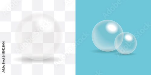 Transparent Ball, glass sphere, soap bubble vector.