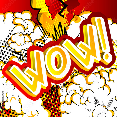 Wow! - Vector illustrated comic book style expression.