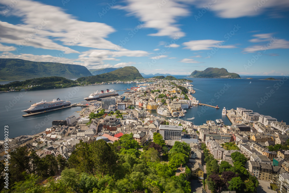 Alesund, one of the most recognizable city in Norway due to its buildings completely different from traditional norwegian ones