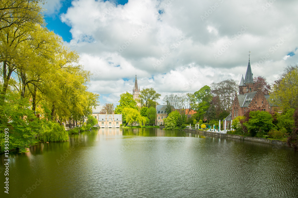 Bruges city heritage building for tourist people visit