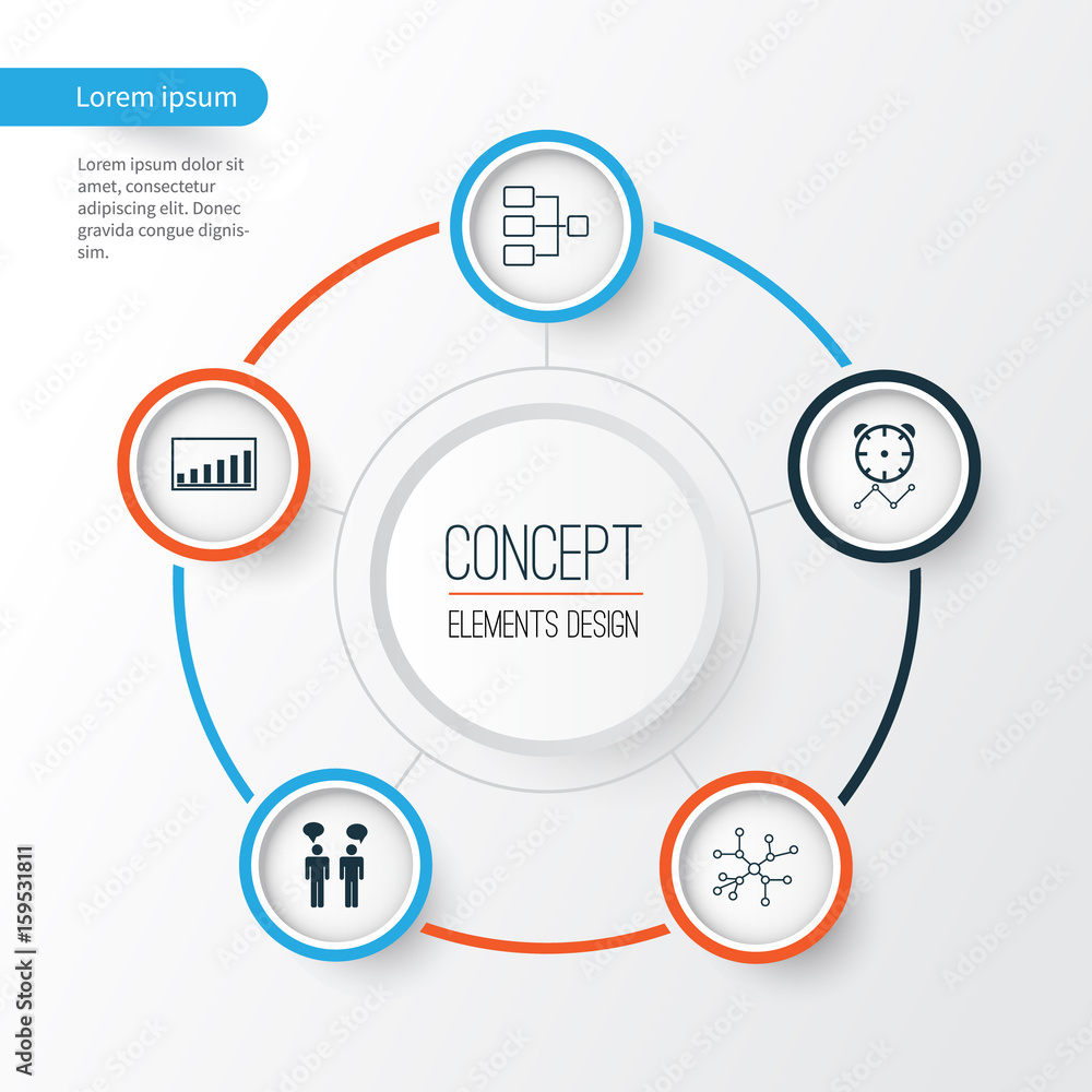 Administration Icons Set. Collection Of Conversation, System Structure ...