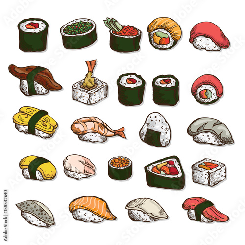 sushi objects japanese food 