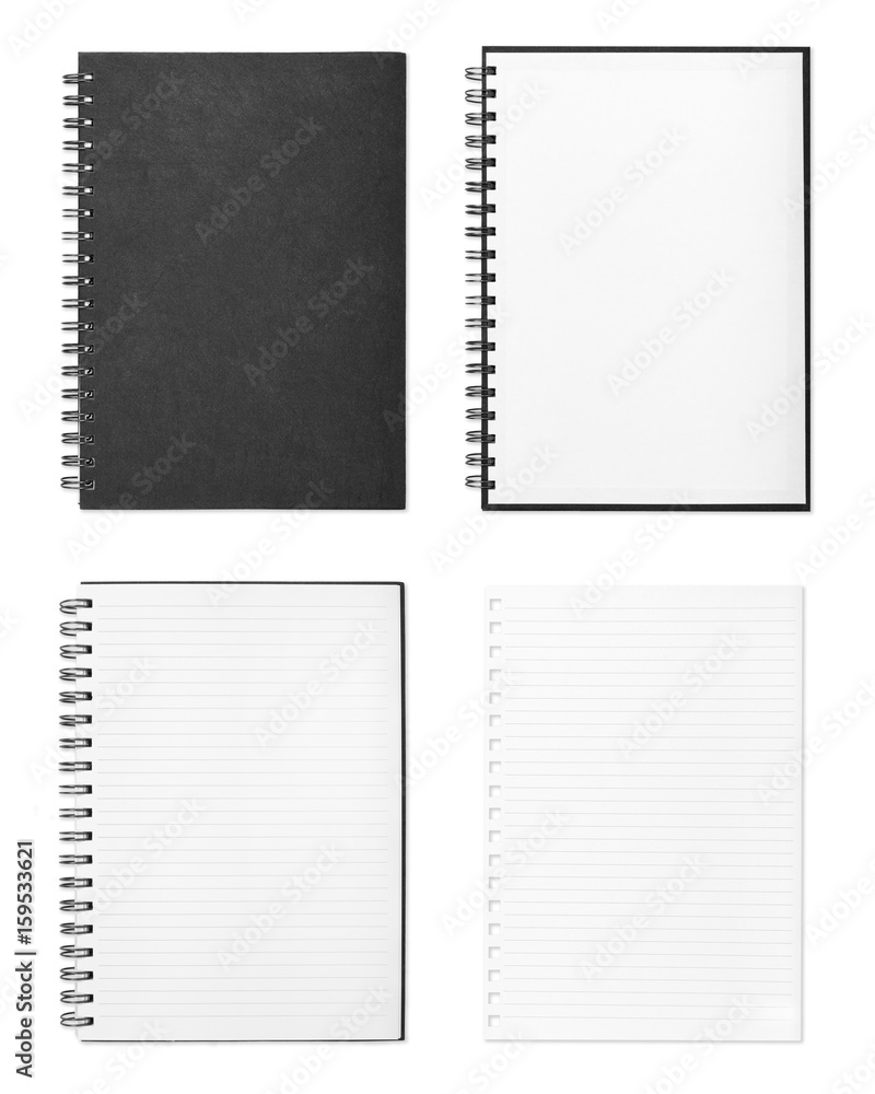 Blank notebook or notepad with line paper on wood background Blank notebook or notepad with line paper on wood background