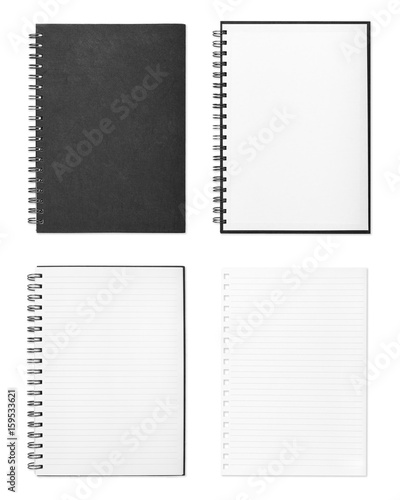 Blank notebook or notepad with line paper on wood background