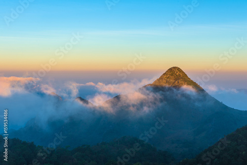Landscape of sunset on Mountain valley at Doi Luang Chiang Dao, ChiangMai Thailand
