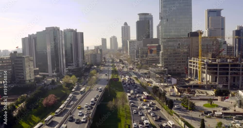 Aerial view of the istanbul, traffic Aerial view of the istanbul, traffic