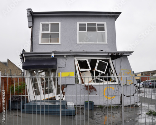 Christchurch Earthquake - House On A Lean