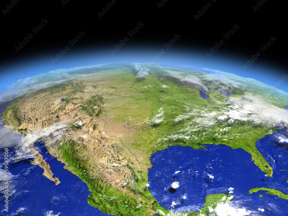 Fototapeta premium South of USA from space