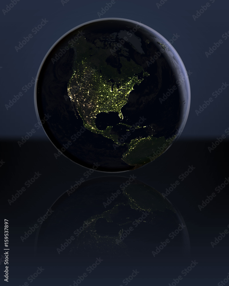 North America in the dark