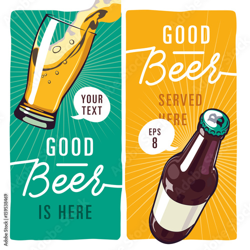 beer illustration vector with text
