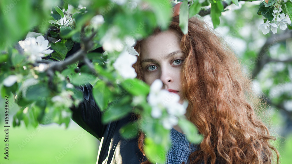 Young redhead girl outdoors Young redhead girl outdoors