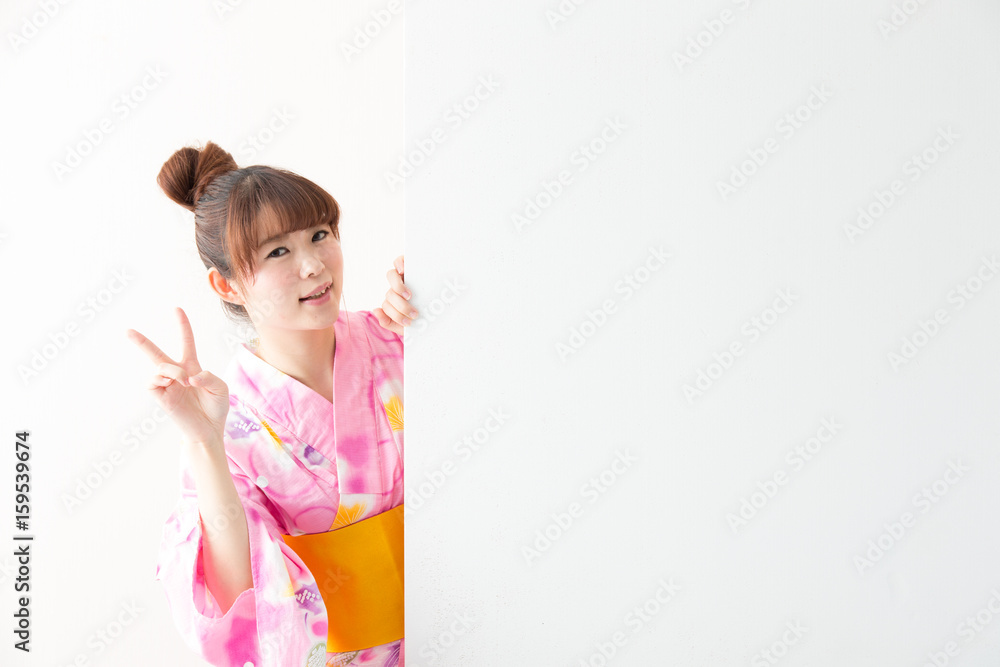 浴衣・女性(白バック) 浴衣・女性(白バック)
