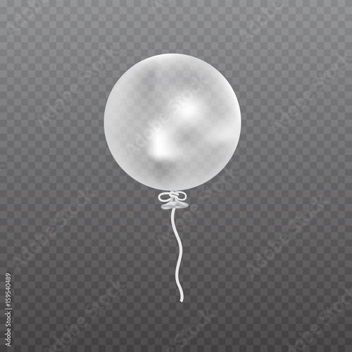 Transparent vector balloon. Frosted party balloon.