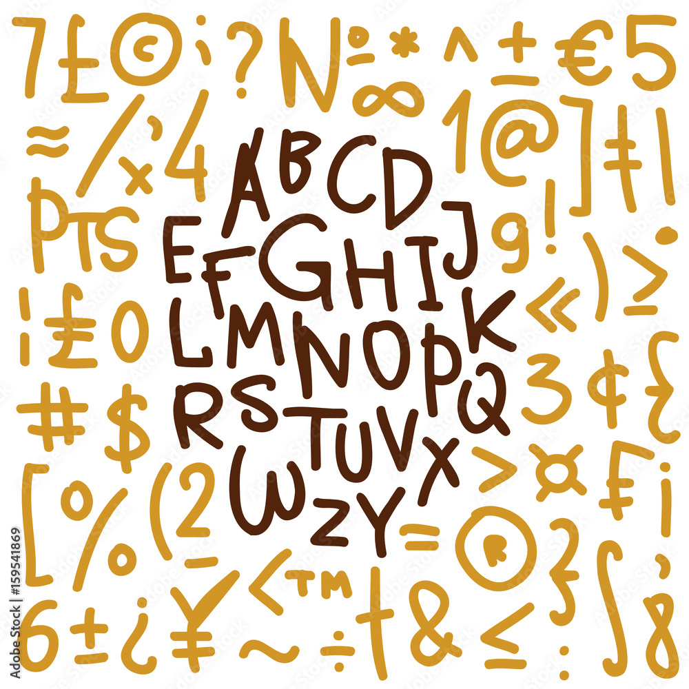 Hand drawn brush letters. Alphabet Hand drawn brush letters. Alphabet