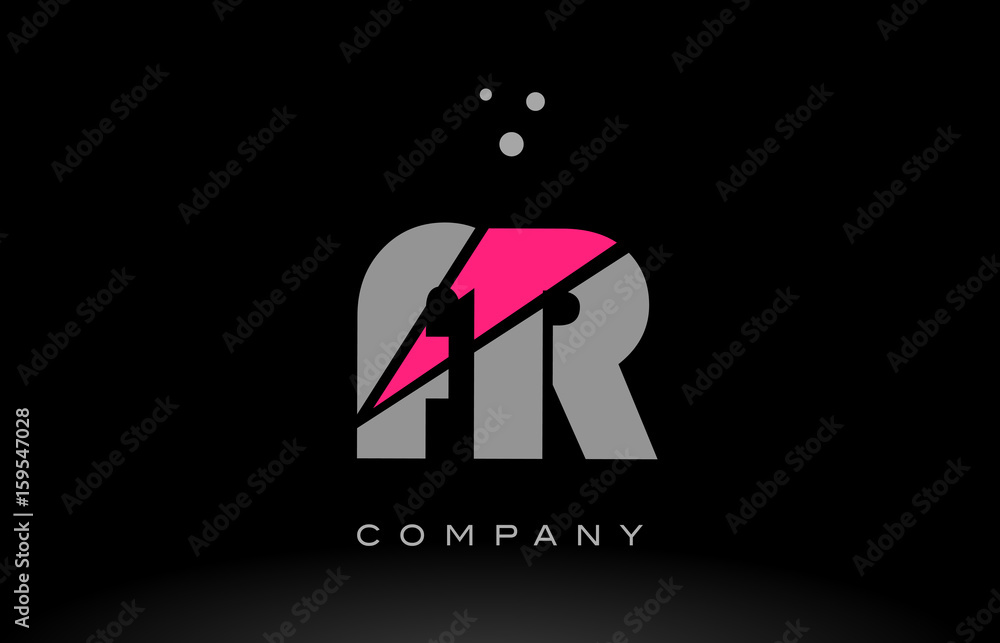 fr f r alphabet letter logo pink grey black icon fr f r alphabet letter logo pink grey black icon