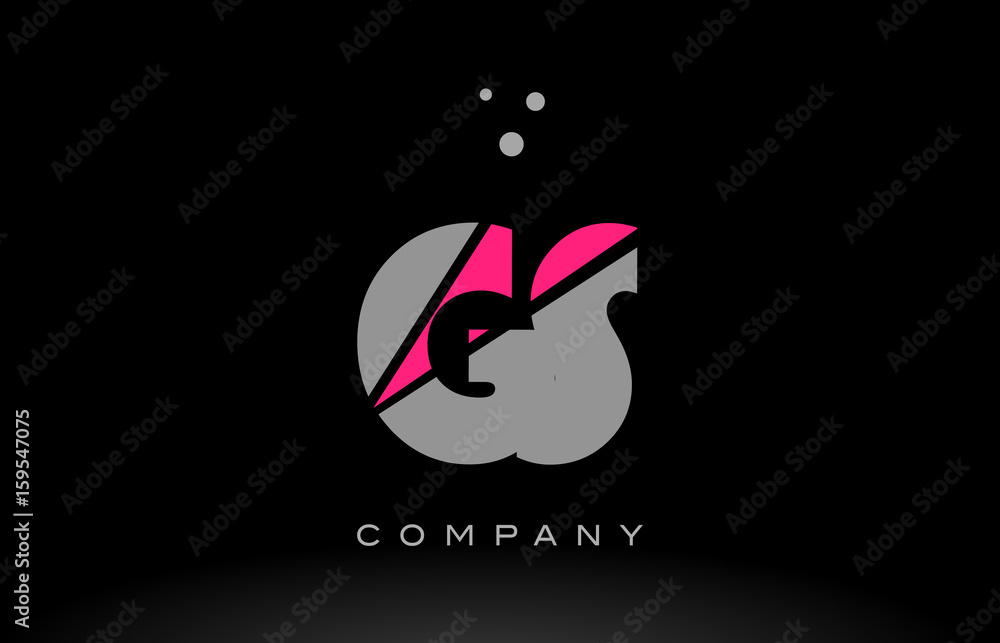 gs g s alphabet letter logo pink grey black icon gs g s alphabet letter logo pink grey black icon