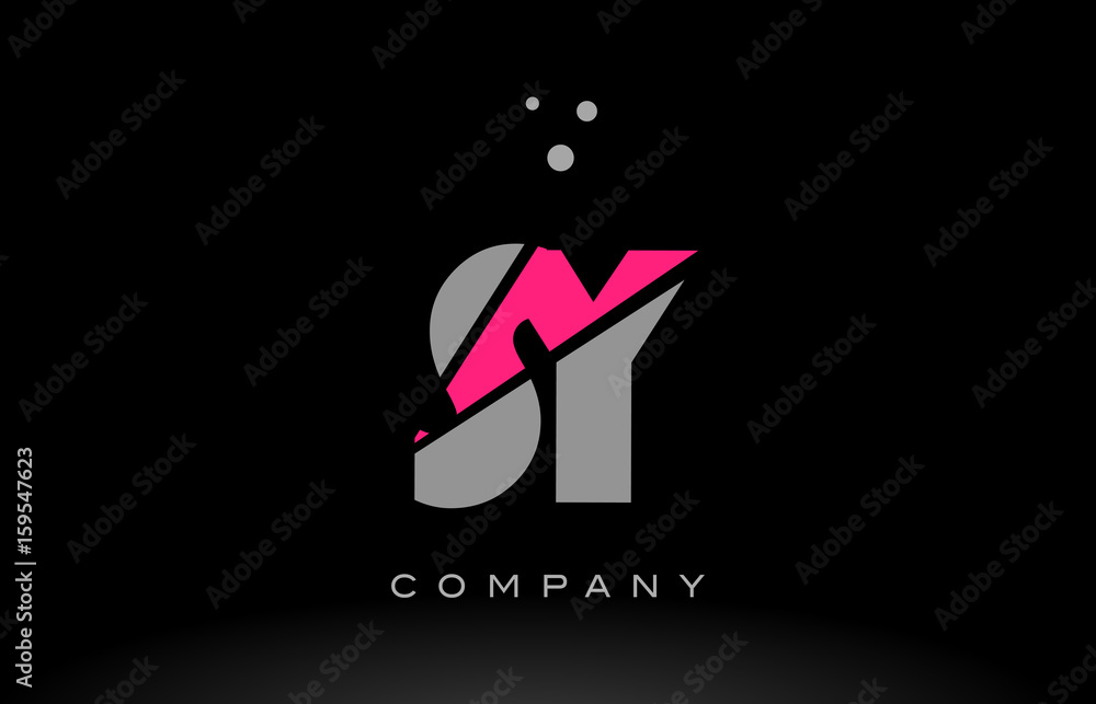 sy s y alphabet letter logo pink grey black icon sy s y alphabet letter logo pink grey black icon