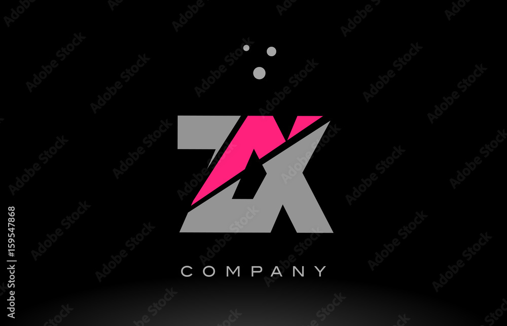 zx z x alphabet letter logo pink grey black icon zx z x alphabet letter logo pink grey black icon